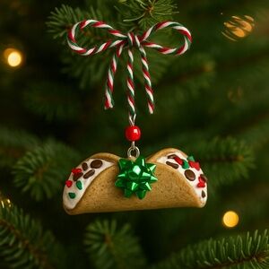 Christmas Cannoli Ornament – Handmade Clay Italian Dessert Ornament